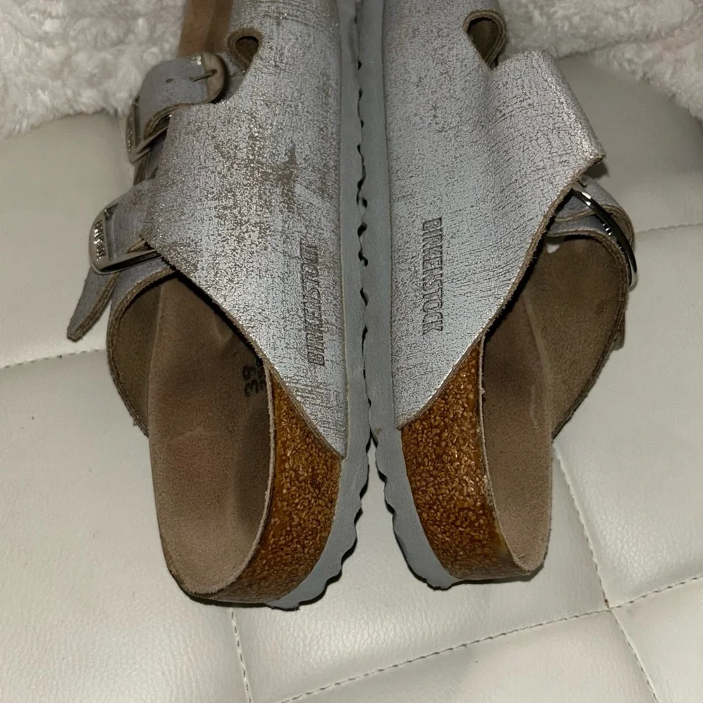 Birkenstock Metallic Gray Sandals - Picture 7 of 9